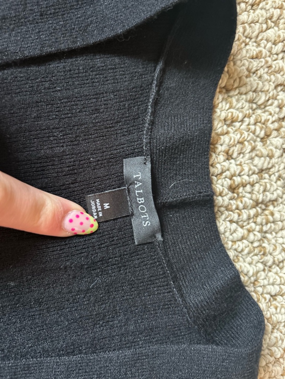 Talbots Black Ribbed Button-Front Long Cardigan - Picture 3 of 4